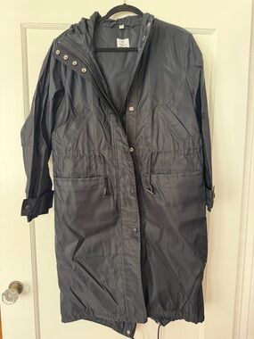 Burberry Black Hooded Trench Coat